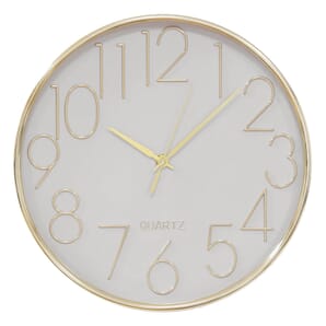 Gold & Grey Wall Clock with 3D Dial 30cm