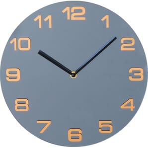 Glass Gunmetal Round Wall Clock Arabic Dial 29.5cm