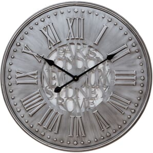 Grey Metal Wall Clock 60cm