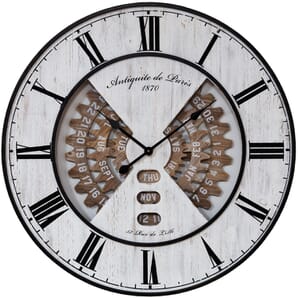 Metal & Wood Effect Wall Clock  80cm