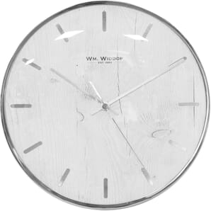 Wall Clock Chrome Plated Batons and Case 25cm