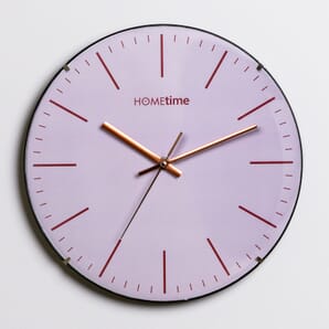 Wall Clock With Blush Pink Face 30cm