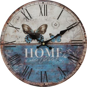 Round Wall Clock 30cm Butterfly Forest Gate