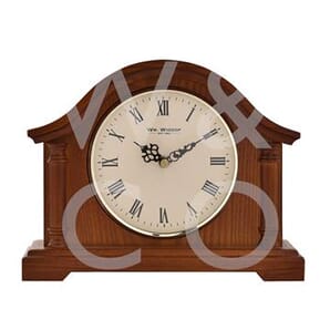 WILLIAM WIDDOP® Arched Mantel Clock - Walnut Effect