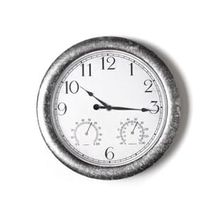 Country Living Silver Outdoor Clock with Weather Gauges