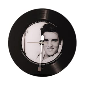 HOMETIME® Iconic Collection Glass Record Wall Clock - Elvis