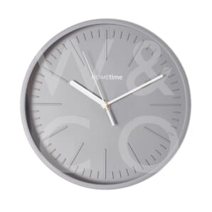 HOMETIME® Matt Grey Clock with 3D Baton Dial - 28cm