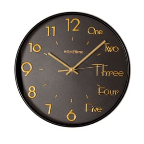 HOMETIME® Black Wall Clock with 3D Mixed Dial - 30cm
