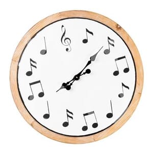 Hometime Metal & MDF Wall Clock - Musical Notes