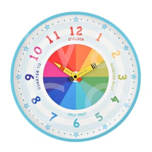 Hometime Kid's Tell the Time Wall Clock - Blue 30cm