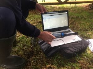 Downloading data from Onset HOBO U24-001 water conductivity logger in use by Six Mile Water Trust