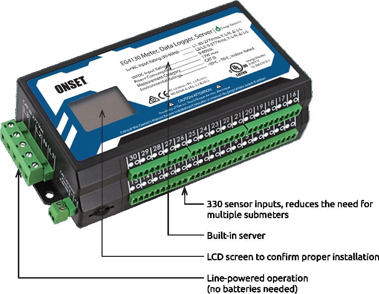 Onset EG4115 15 Input Energy Meter Web Server and Data Logger 